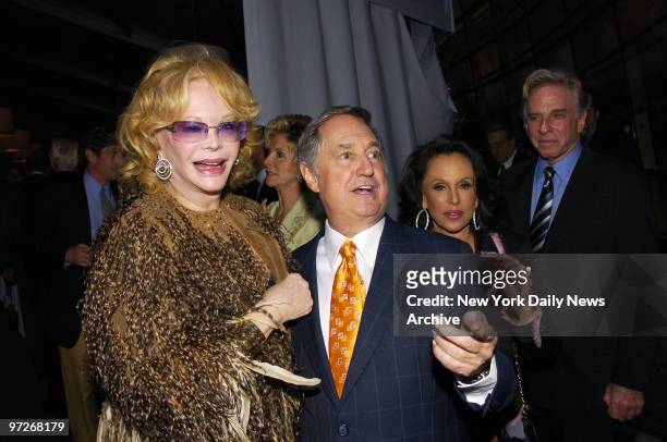 Monique Van Vooren and Neil Sedaka are on hand for a party celebrating the opening of Le Cirque restaurant at its new location at One Beacon Court on...
