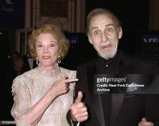 Nanette Fabray and Sid Caesar at the Museum of Television & Radio's honoring of Caesar at the Waldorf-Astoria hotel. The event took place on the 50th...