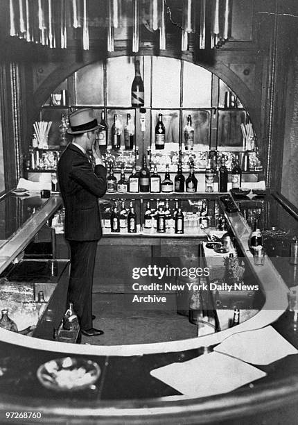 Interior view of Mona Lisa Club speakeasy following a Prohibition raid.