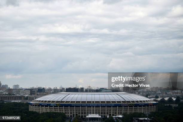 General view of Luzhniki stadium ahead of the 2018 FIFA World Cup on June 10, 2018 in Moscow, Russia.