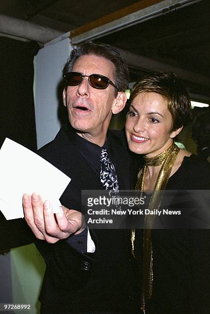 Comedian-actor Richard Belzer is joined by Mariska Hargitay at the Friars Club roast of Belzer at Town Hall.