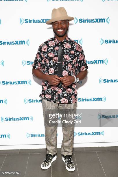 Actor Taye Diggs visits the SiriusXM Studios on June 12, 2018 in New York City.