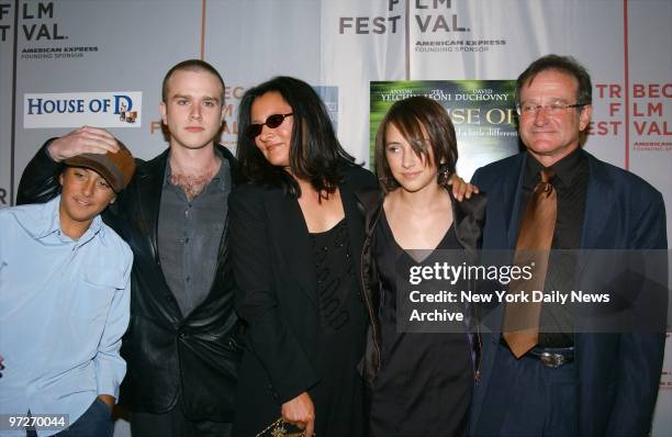 Comic Robin Williams takes wife Marsha and children Cody, Zachary and Zelda to a Tribeca Film Festival screening of "House of D" at the Tribeca...