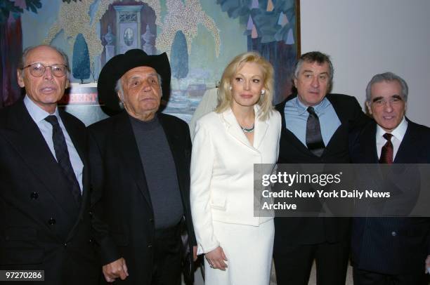 Irwin Winkler, Jake LaMotta, Cathy Moriarty, Robert De Niro and Martin Scorsese get together at the Ziegfeld Theater for a special screening to...