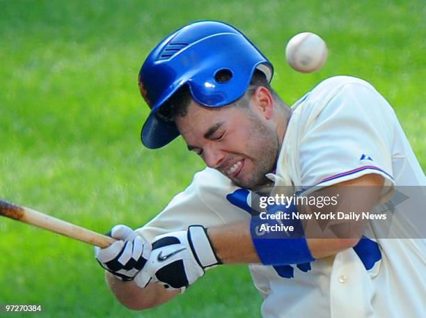 New York Mets third baseman David Wright hit by pitch and knocked to the gorund an later helped off the field in the fourth inning when the New York...