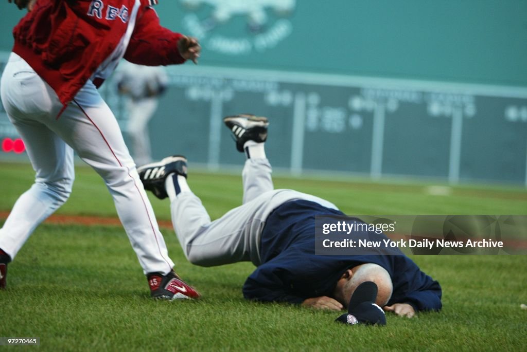 Boston Red Sox' pitcher Pedro Martinez (left) throws 72-year