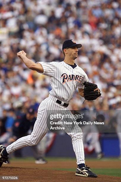 San Diego Padres' Kevin Brown on the mound in first inning of game four of the World Series between the New York Yankees and the Padres at Qualcomm...