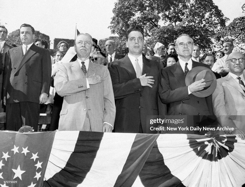 Irving Ives, Fortune Pope and Averell Harriman (l. - r.) in