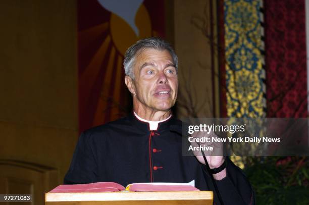 Msgr. John Woolsey speaks at St. John the Martyr Church at 72nd St and Second Ave. He said there is "absolutely no truth" to the charges that he...