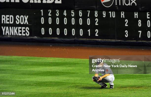 Boston Red Sox vs New York Yankees at Yankee Stadium., Writing is on wall for J.D. Drew and Bosox as Mark Teixeira eighth-inning homer puts Yanks...