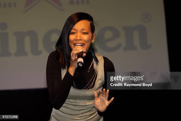February 26: Singer Monica performs at the DuSable Museum in Chicago, Illinois on February 26, 2010.