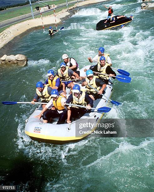 Team members of the Sydney Swans AFL team spend the day White Water rafting at the Penrith White Water Centre in Sydney, Australia. Mandatory Credit:...