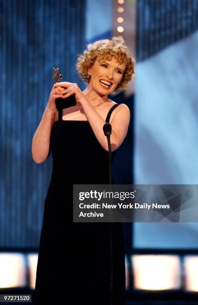 Lindsay Duncan accepts the award for Best Leading Actress in a Play for "Private Lives" at the 56th annual Tony Awards at Radio City Music Hall.