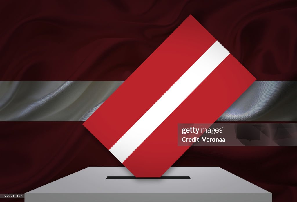Elecciones en Letonia - votar en las urnas