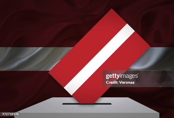 election in latvia - voting at the ballot box - latvia stock illustrations