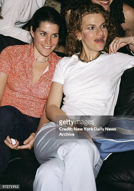 Sandra Bernhard and friend Sara Switzer take in a birthday party at the China Club's new roof restaurant.