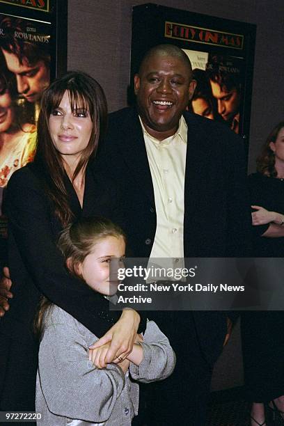 Sandra Bullock, Mae Whitman, who plays Sandra's daughter, and director Forrest Whitaker attending screening of the movie "Hope Floats" at Cinema 2.