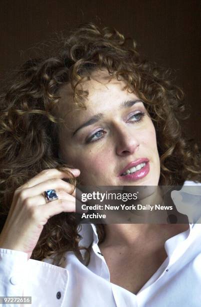 Italian actress Valeria Golino relaxes at the Essex House. She's here promoting her movie, "Respiro."