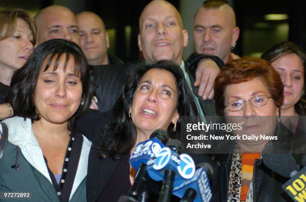 The Cicciaro, Joanne and huband Daniel and other family member with tears of joy in support of guildty verdit as John White as found gulity at...