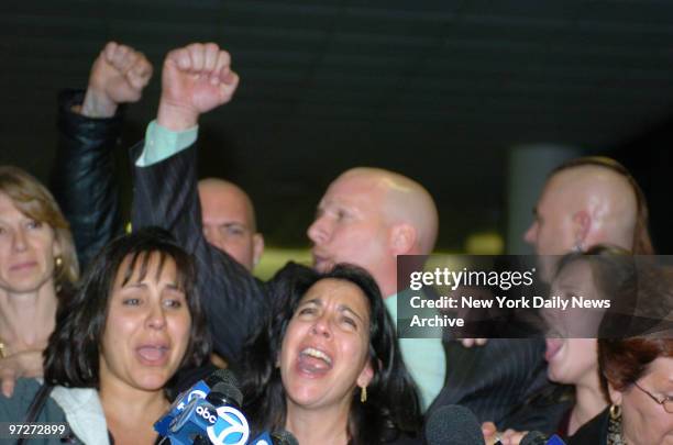 The Cicciaro, Joanne and huband Daniel and other family member with tears of joy in support of guildty verdit as John White as found gulity at...