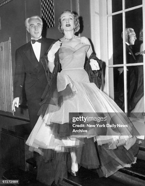 Conde Nast Publications president Iva Patcevitch and actress Marlene Dietrich at the April In Paris Ball at the Waldorf-Astoria.