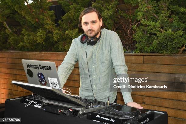 Johnny Cocco performs during the International Medical Corps summer cocktail event hosted by Sienna Miller and Milk Studios at Milk Studios on June...