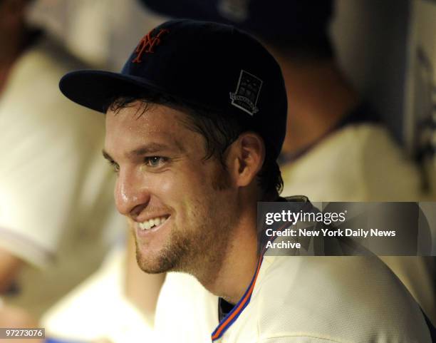 New York Mets vs San Francisco Giants. Mets pitcher Bobby Parnell smiling? Six shutout innings against San Francisco might be the reason.