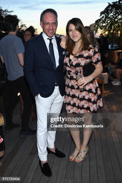 Andrew Saffir and Tara Summers attend the International Medical Corps summer cocktail event hosted by Sienna Miller and Milk Studios at Milk Studios...