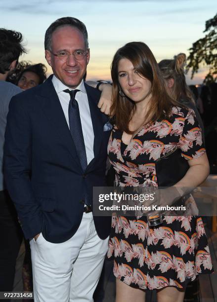 Andrew Saffir and Tara Summers attend the International Medical Corps summer cocktail event hosted by Sienna Miller and Milk Studios at Milk Studios...