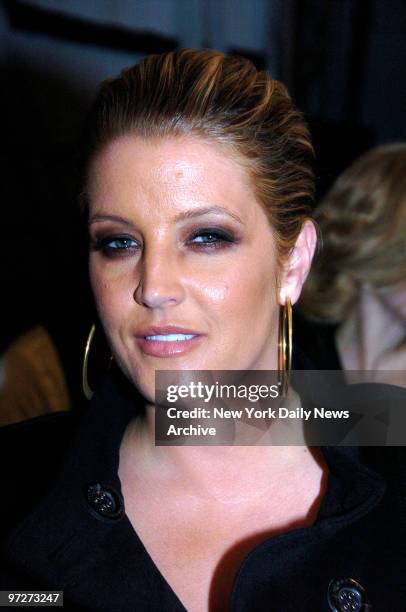 Lisa Marie Presley at the Anna Sui Fashion Show held in Bryant Park ....
