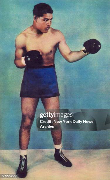 Boxer Joe Louis before his fight with Max Schmeling.