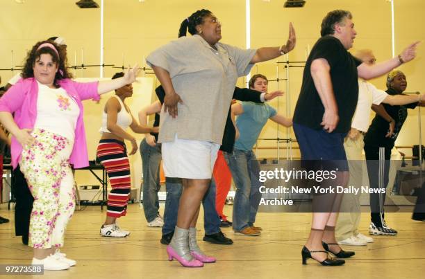 It's really a "dress" rehearsal for Harvey Fierstein as he leads Marissa Jaret Winokur and cast members through their paces in a warmup for a...