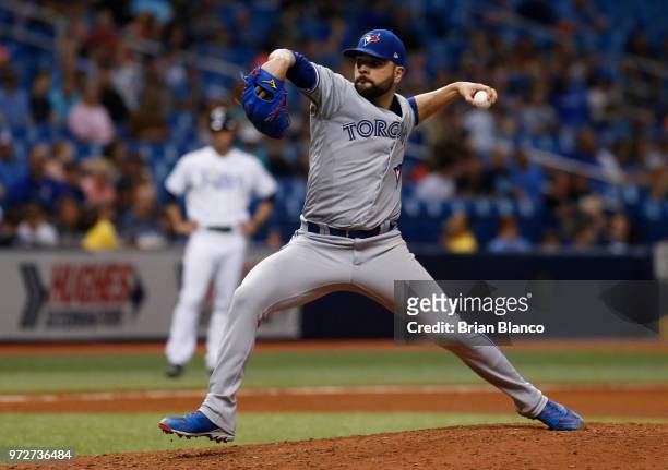 Jaime Garcia of the Toronto Blue Jays pitches during the sixth inning of a game against the Tampa Bay Rays on June 12, 2018 at Tropicana Field in St....
