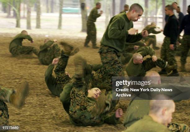 Marines undergo combat training at Parris Island.