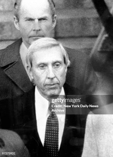 Ivan Boesky, stock swindler leaves Federal Court after sentencing.