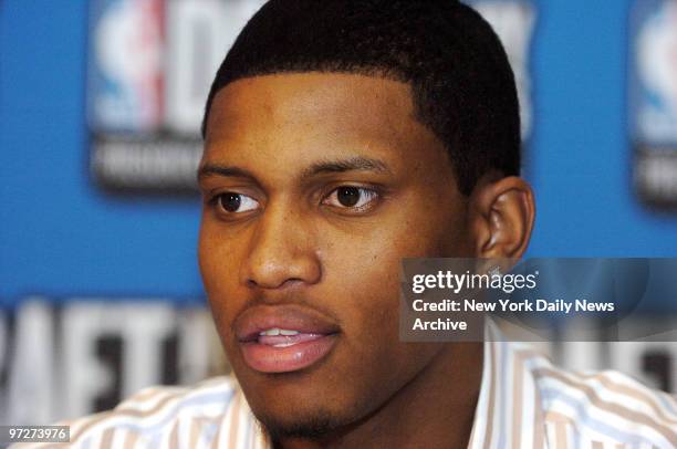 Connecticut forward Rudy Gay meets with reporters and photographers as the top NBA draft prospects attend a media availability at the Westin New York...