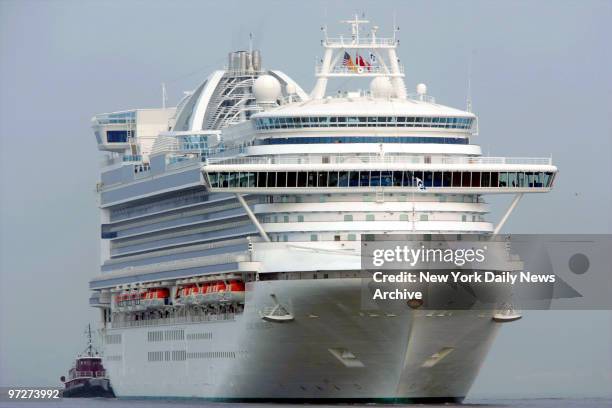 The Crown Princess arrives at its home port at the Brooklyn Marine Terminal in Red Hook after leaving Port Canaveral, Fla., on Thursday. The...