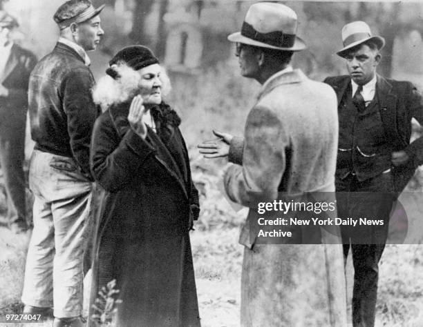 Sarah Hamilton at the funeral of her son, John Hamilton, the last member of the John Dillinger gang.