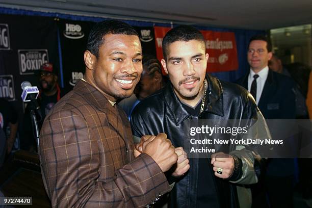 Boxers "Sugar" Shane Mosely and Antonio Diaz at news conference to promote their upcoming bout at Madison Square Garden. They will face-off for the...