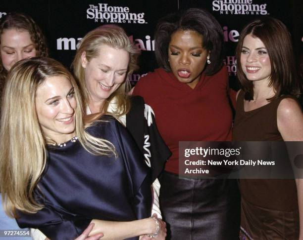 Sarah Jessica Parker, Meryl Streep, Oprah Winfrey and Yasmine Bleeth at at the Marie Claire - Home Shopping Network's "What Women Want" event at the...