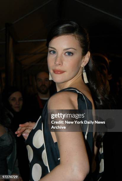 Liv Tyler arrives at the Ziegfeld Theater for the world premiere of the movie "The Lord of the Rings: The Two Towers." She stars in the film.