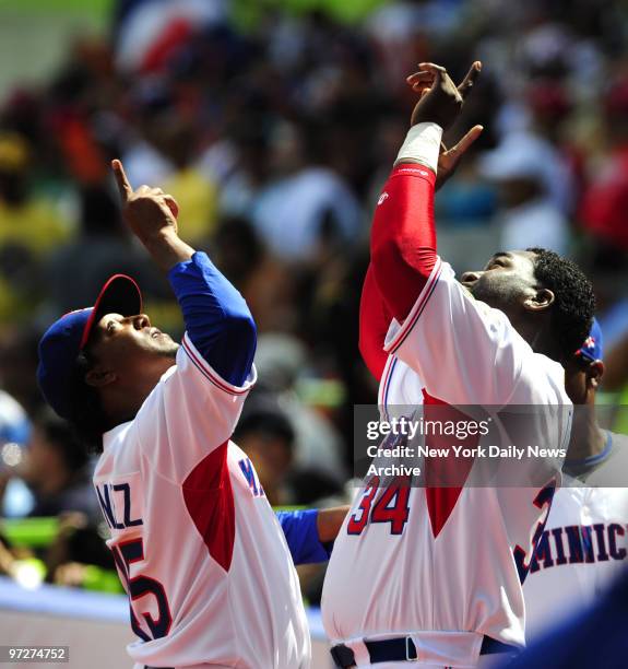 The Dominican Republic vs. The Netherlands in game 1 of the World Baseball Classic at Hiram Bithorn Stadium. Netherlands wins 3-2. 7th inning, Pedro...