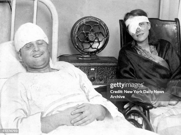 Mrs. Harold Stribling and her husband recover from injuries after escaping death by an ax murderer in Omaha, Neb.