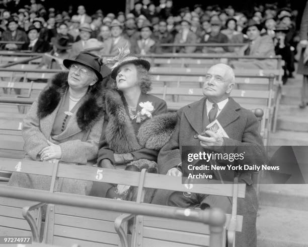 Mrs. Lou Gehrig with Lou's parents at Yankee game.