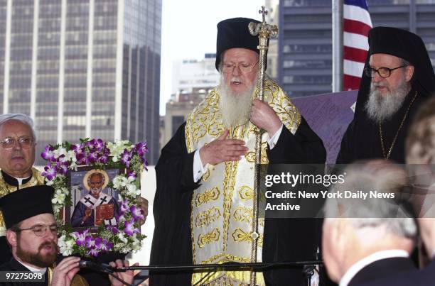 The Ecumenical Patriarch Bartholomew , spiritual leader of Orthodox Christians, and Archbishop Demetrios, the head of the Greek Orthodox Archdiocese...