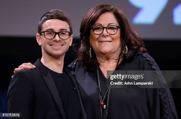 Designer Christian Siriano and fashion executive Fern Mallis attend "Fashion Icons" with Fern Mallis at 92Y on June 12, 2018 in New York City.