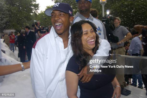 Ja Rule and wife Aisha Atkins arrive at the Museum of Natural History for the world premiere of the movie "The Day After Tomorrow." The ground was...