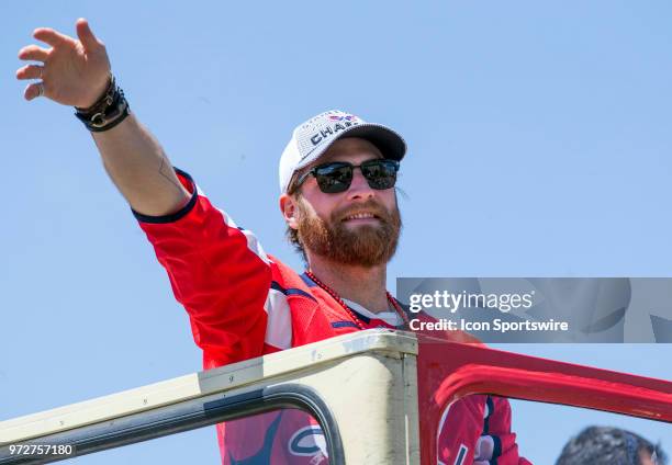 Washington Capitals goaltender Braden Holtby during the Washington Capitals Stanley Cup Victory Parade on Constitution Avenue, in Washington, D.C.,...