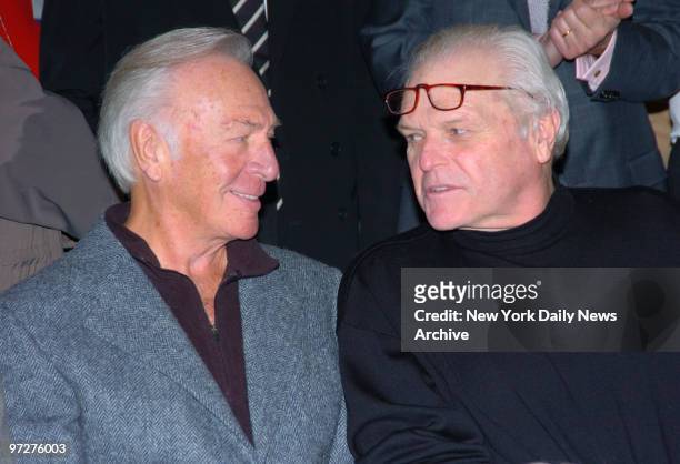 Brian Dennehy and Christopher Plummer are at a rehearsal for the upcoming revival of the play "Inherit the Wind" at the New 42nd Street Studios....