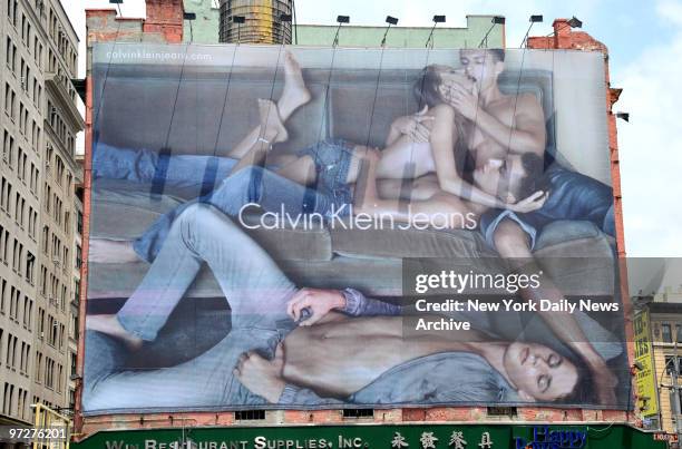 Controversial Calvin Klein Jeans Advertisement on the North Side of E. Houston St between Lafayette and Crosby Streets